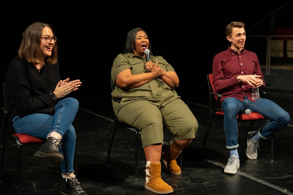 Broadway Talks Back head Kristen Kelly moderated a discussion with "Waitress" alums Natasha Yvette Williams and Henry Gottfried. 