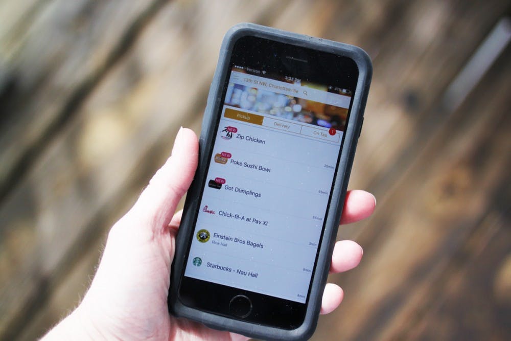 Food delivery services are easily accessible via apps.