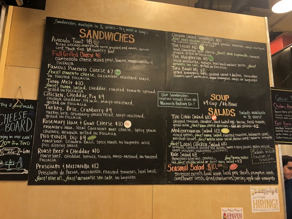 The sit-down restaurant aspect of Feast! includes a menu of sandwiches, soups and salads.