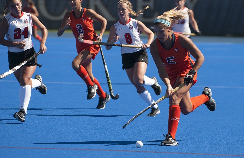 <p>Sophomore forward Caleigh Foust score Virginia's lone goal against Wake Forest, tying the game at 1-1 early in the second half.</p>