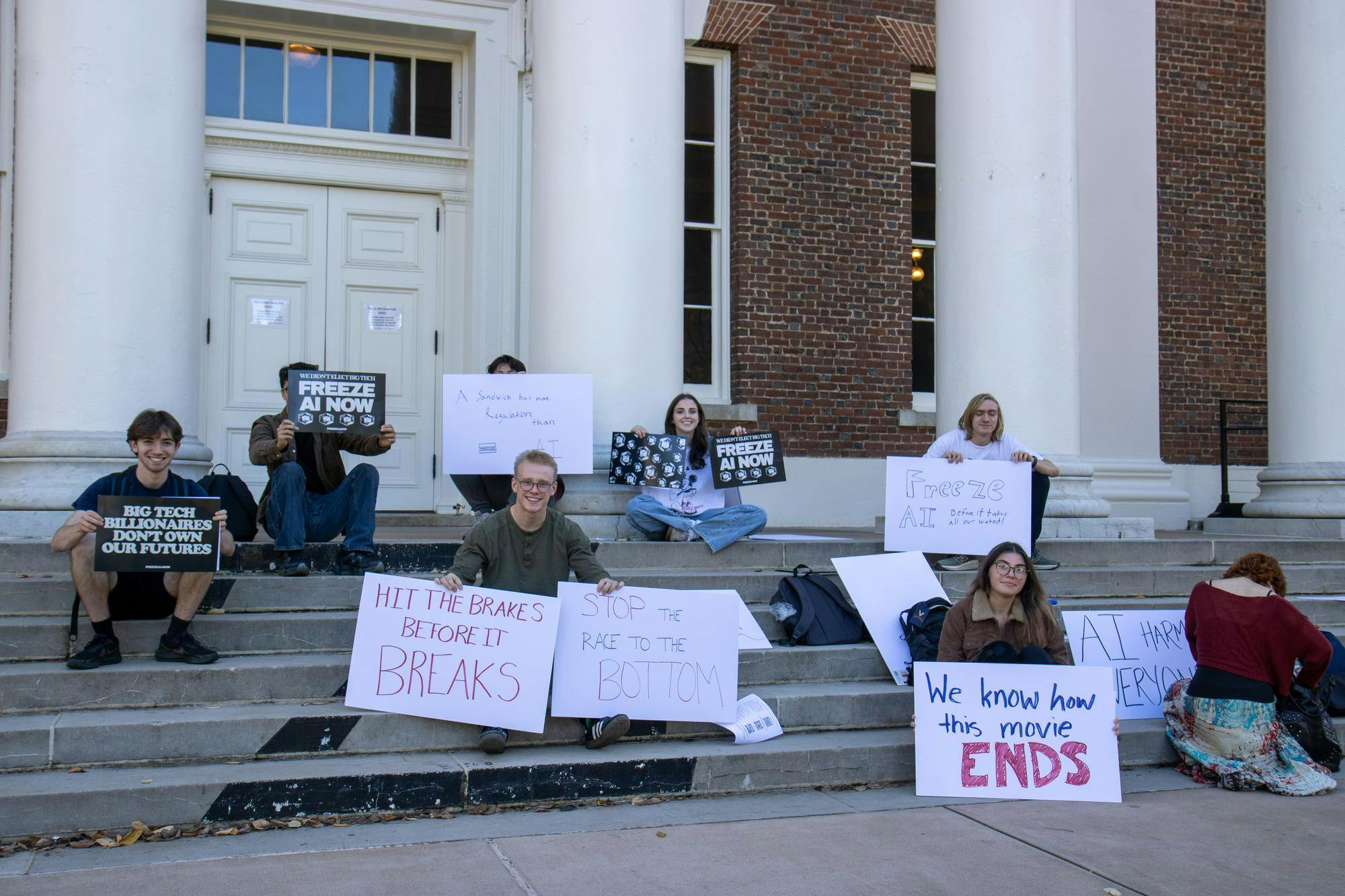 Student organizers participated in the national "Freeze AI" walkout Oct. 20