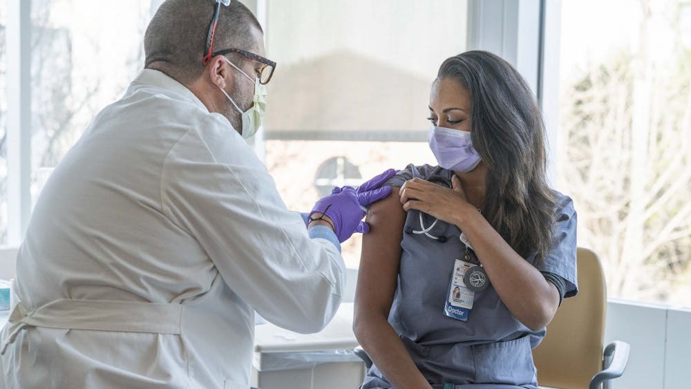 On Dec. 15, Dr. Ebony Hilton became the first person vaccinated for COVID-19 by U.Va Health.