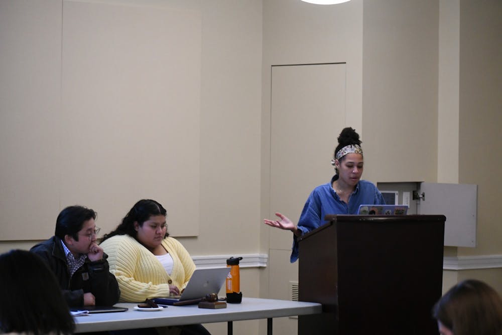 <p>Fourth-year College student and Vice President for Administration Ceci Cain spoke in favor of the legislation.</p>