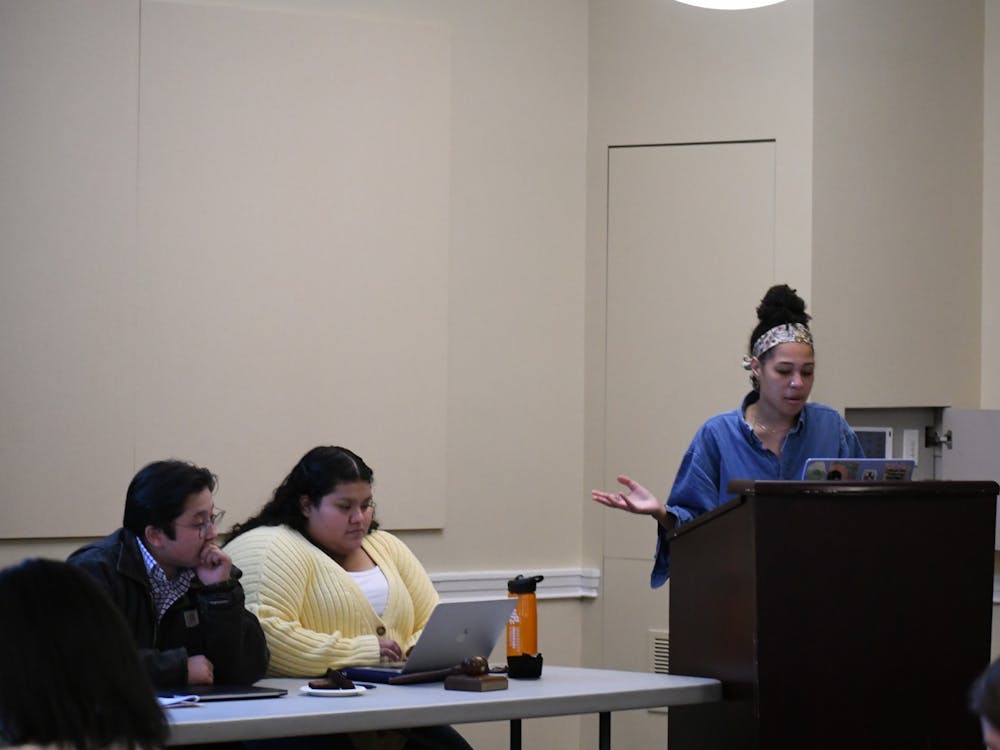 Fourth-year College student and Vice President for Administration Ceci Cain spoke in favor of the legislation.