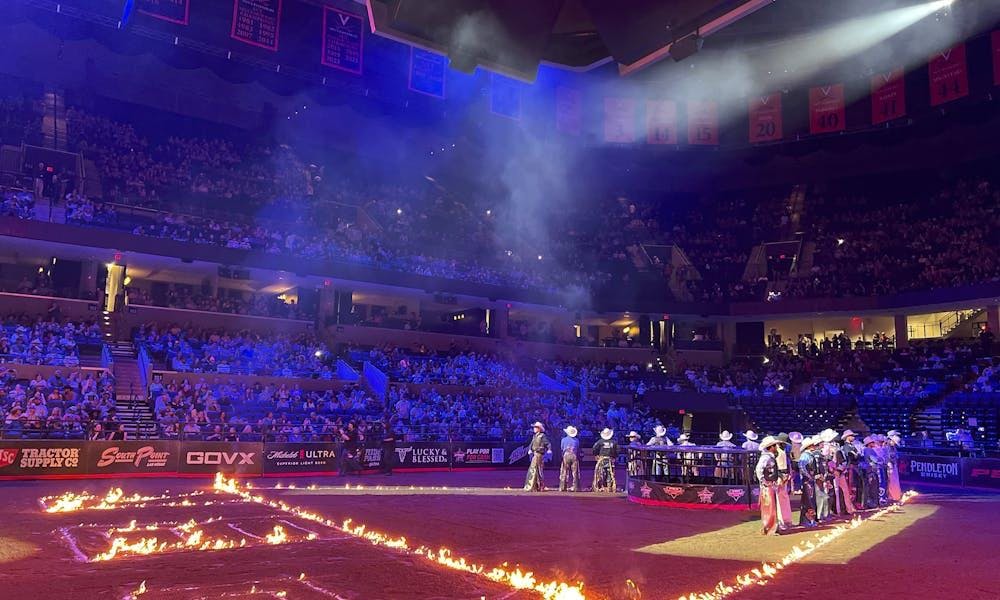 The riders made a dazzling entrance into the arena, to a thunderous ovation.