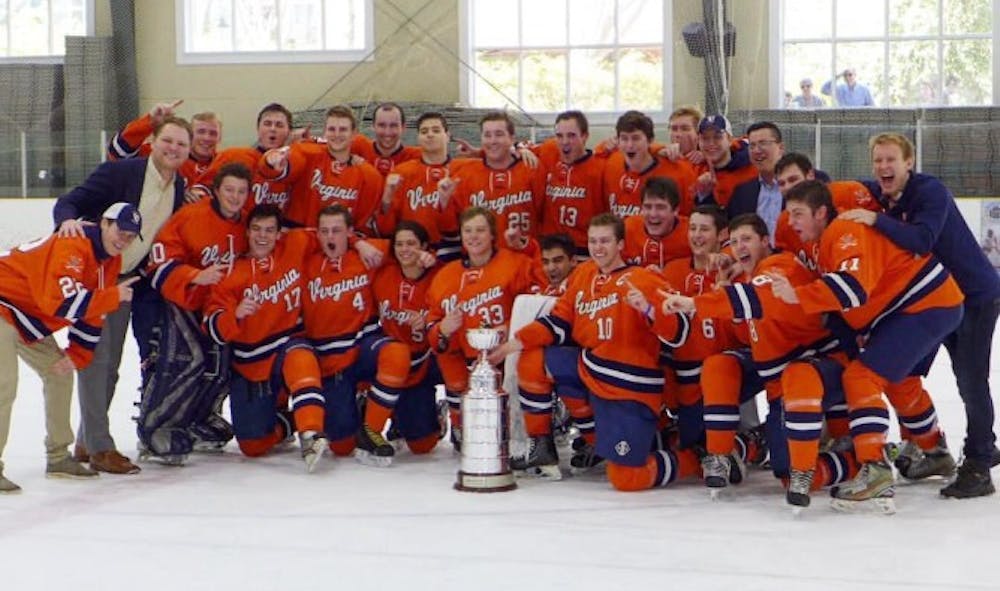 <p>Virginia Club Hockey posed with the ACCHL championship trophy for the first time since 2000.</p>