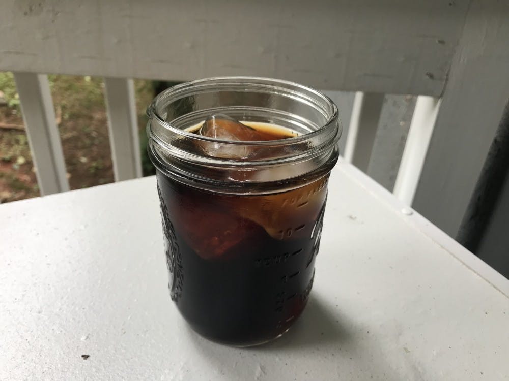 Cold brew coffee is, as the name suggests, brewed cold rather than hot. This process makes a stronger coffee that doesn’t dilute as easily with ice and is typically sweeter. 