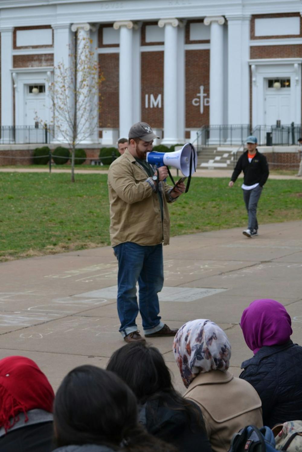 <p>A student sharing his experience during the Flash Slam, the Eliminate the Hate campaign's first event.</p>