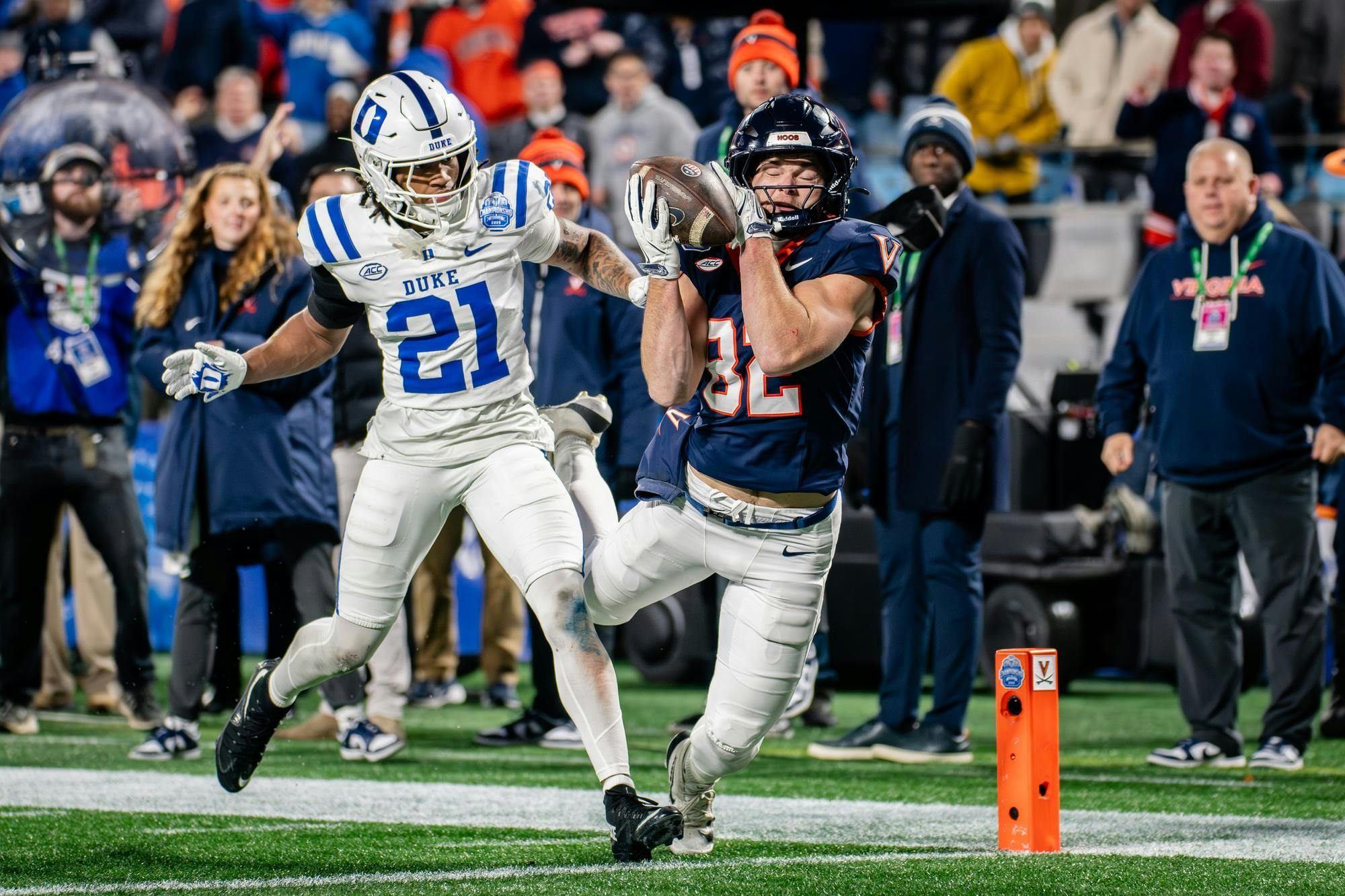 Eli Wood secures a crucial touchdown, sending the ACC Championship game to overtime.