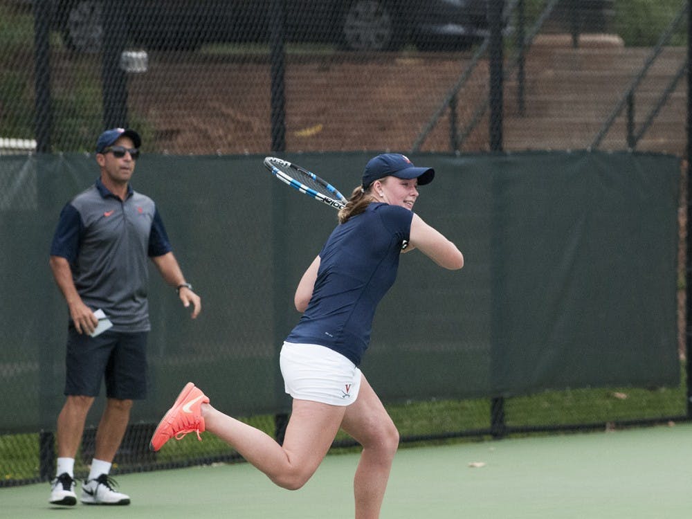 Junior Cassie Mercer took a point for the Cavaliers in singles play against NC State&nbsp;Friday.