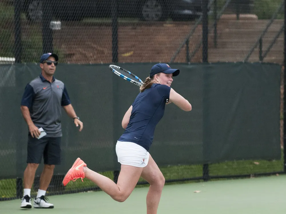 Junior Cassie Mercer took a point for the Cavaliers in singles play against NC State Friday.