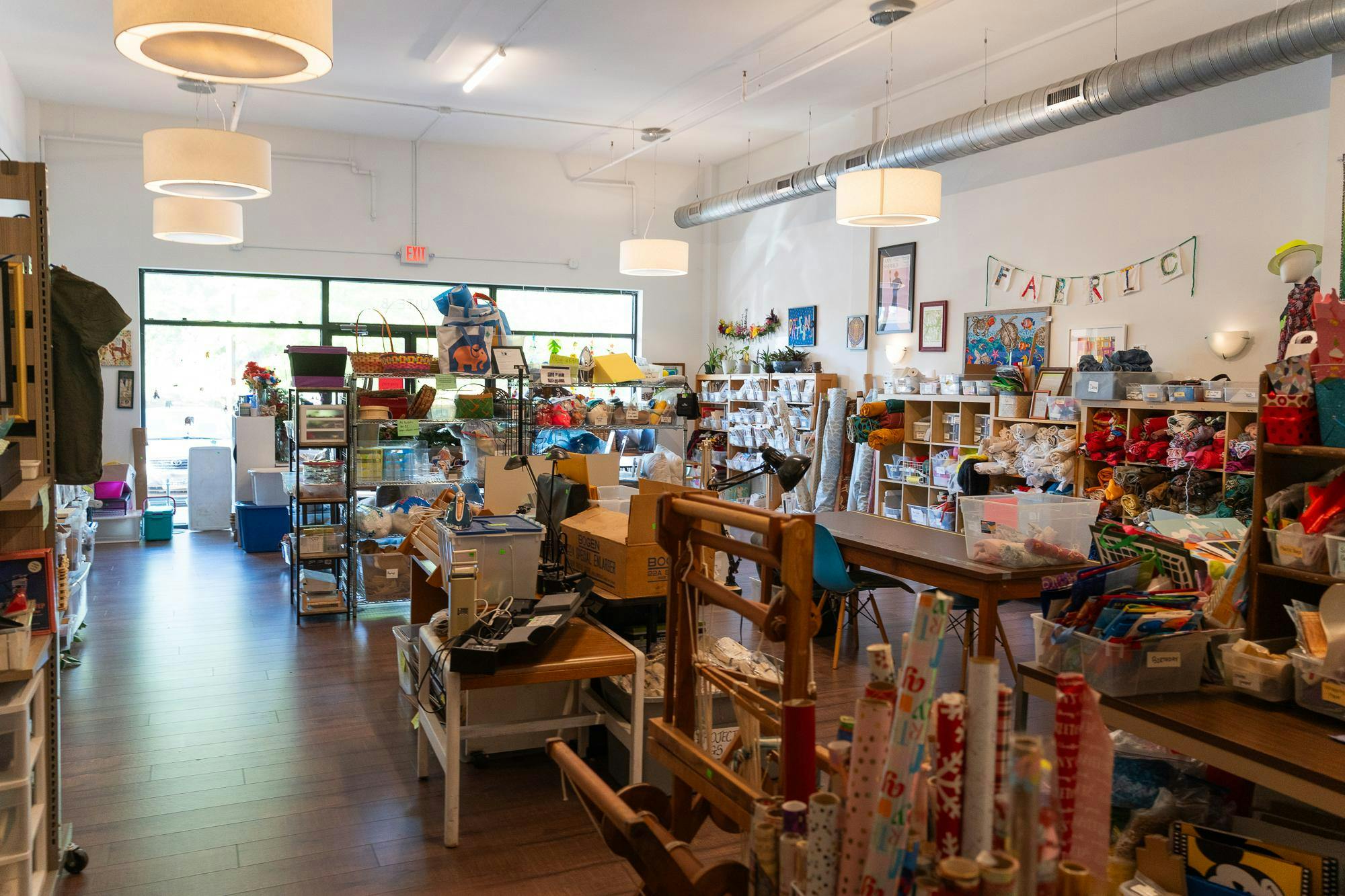 Shelves of donated yarn sit beside bins of fabrics, jars of buttons, half-used tubes of paint and stacks of craft books. All of these materials are sourced from community members and are weighed and priced for resale at The Scrappy Elephant, one of 13 creative reuse centers in Virginia. 