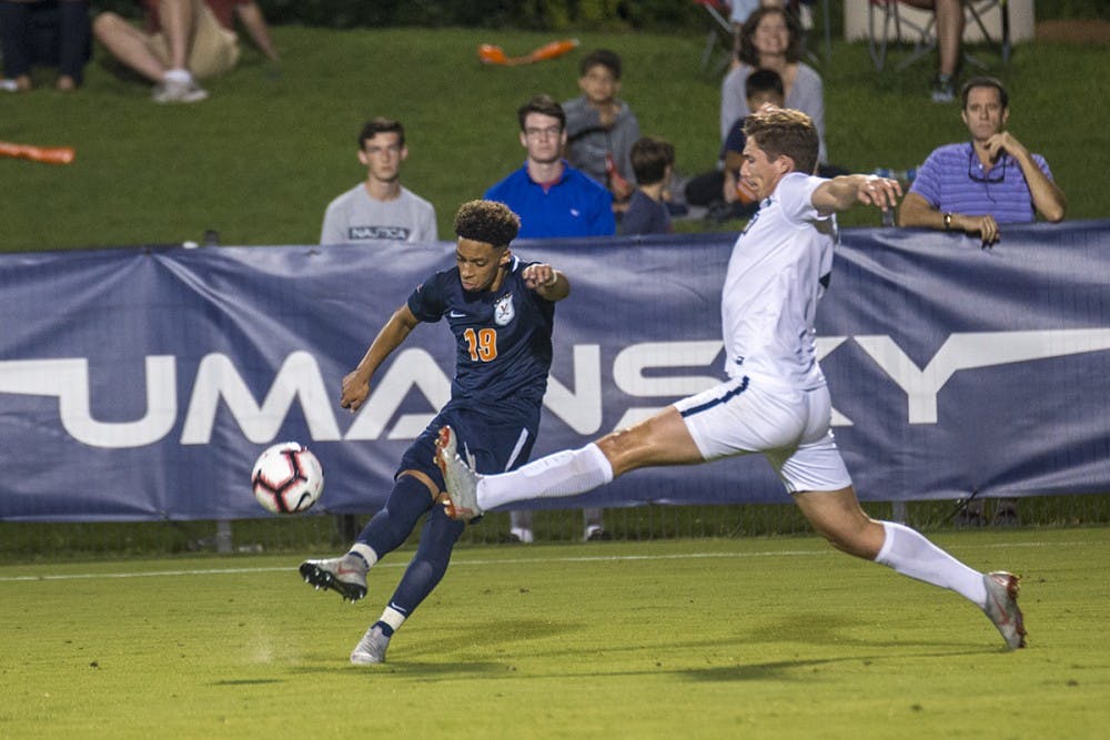 Sophomore right wing Nathaniel Crofts will look to build off of his first collegiate goal in his matchup against the Marshall defense on Tuesday.
