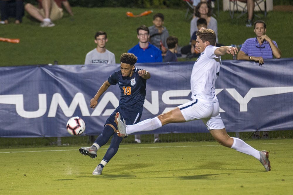 <p>Sophomore right wing Nathaniel Crofts will look to build off of his first collegiate goal in his matchup against the Marshall defense on Tuesday.</p>