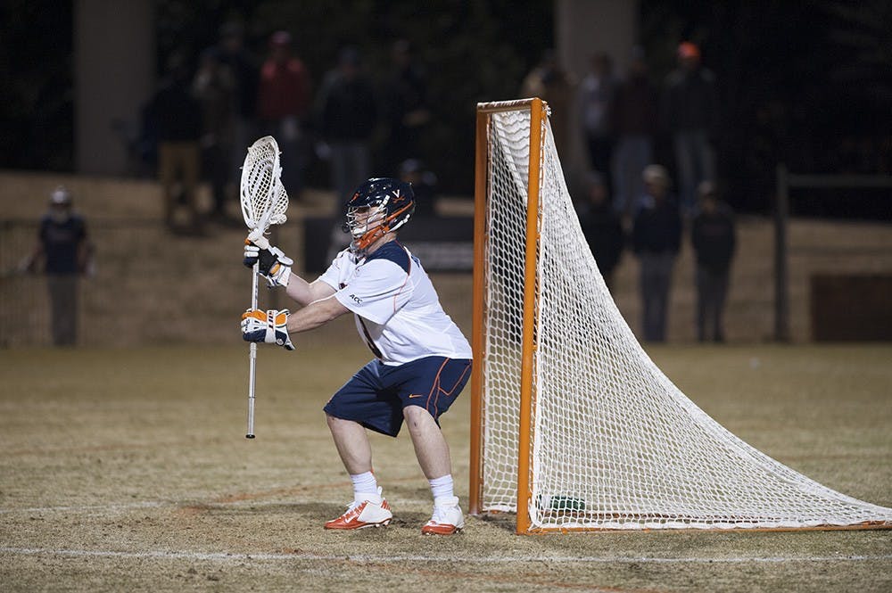 <p>Sophomore goalie Matt Barrett qualifies as a veteran on the youthful Virginia defense. He is currently eighth in the country in saves per game (13.25).</p>