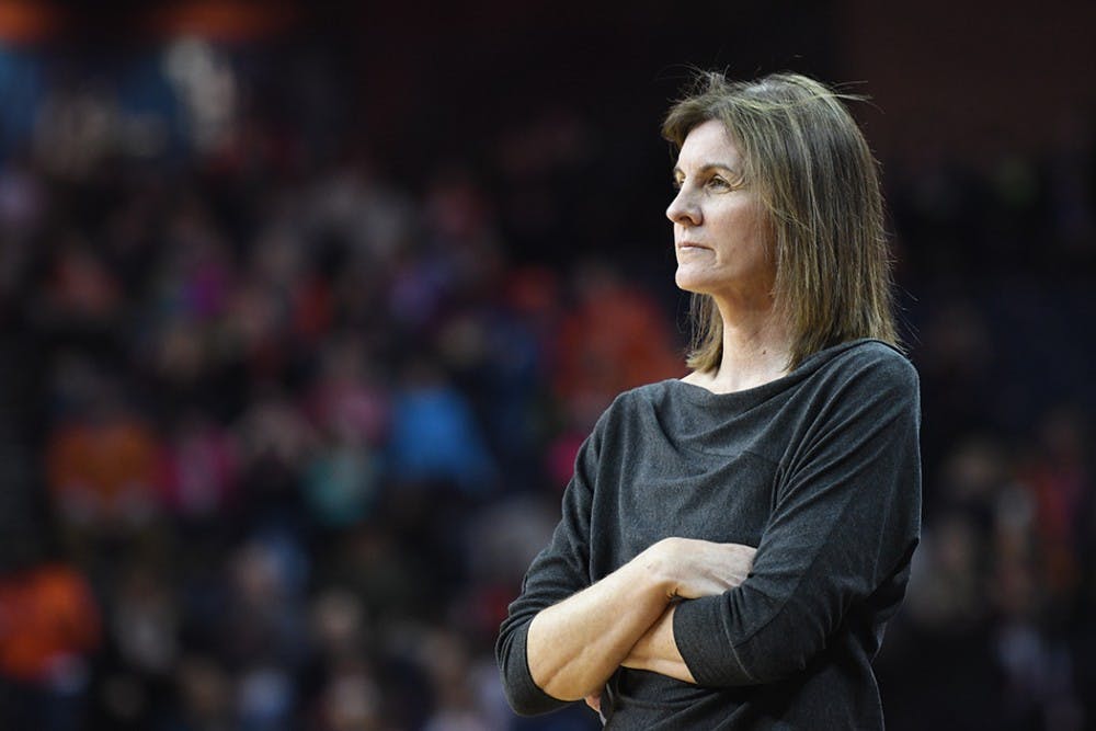 <p>Women's basketball&nbsp;coach Joanne Boyle&nbsp;looks to turn her team around after a tough loss at Duke.&nbsp;</p>