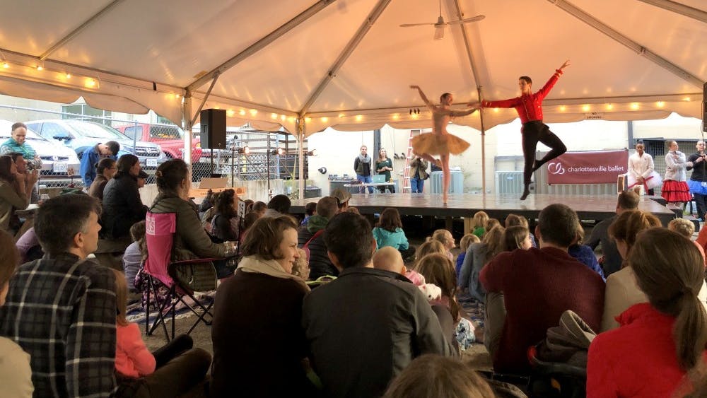 Performers from the Charlottesville Ballet previewed "The Nutcracker" and shared other dances for the crowd at the Beer and Ballet event.&nbsp;