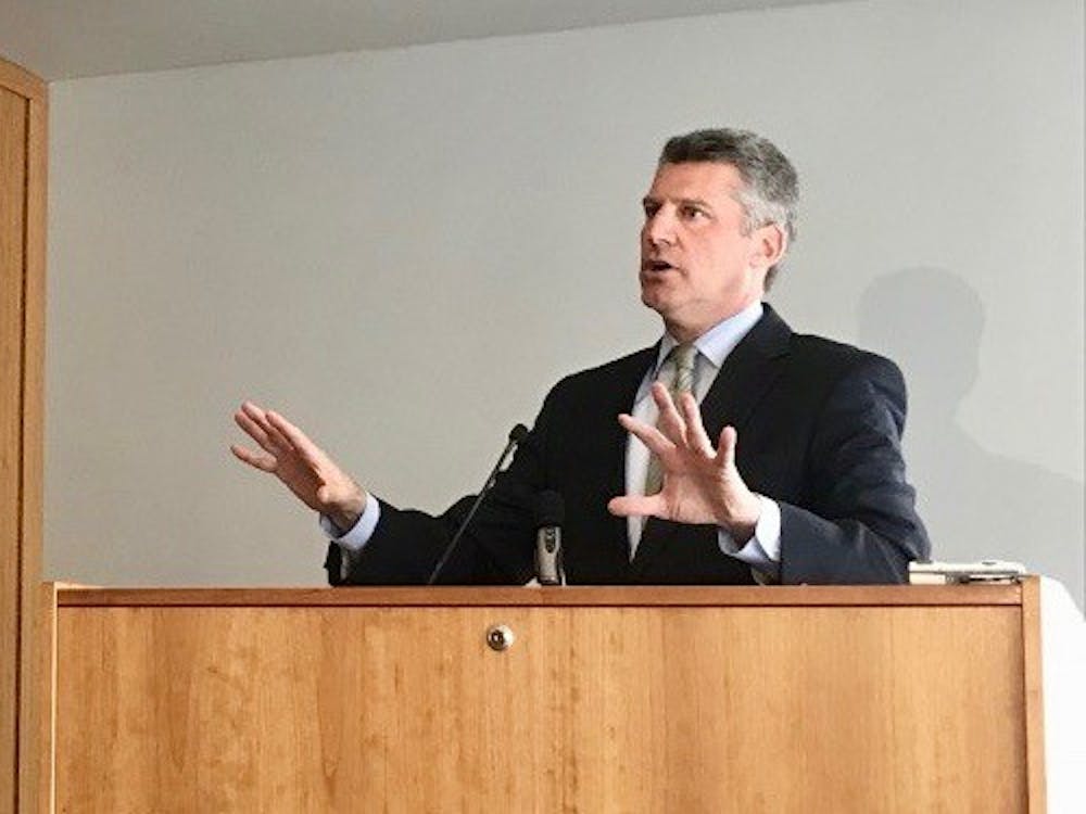 Former U.S. Attorney Tim Heaphy was tasked with leading an independent review of how officials responded to the white supremacist events in Charlottesville in the summer of 2017. Pictured: Heaphy speaking at a press conference in December 2017. &nbsp;