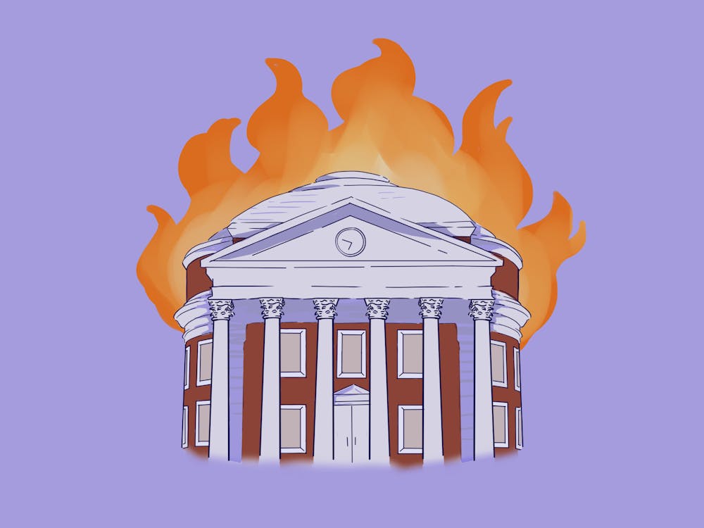 <p>Of course, the building is not literally on fire. Metaphorically, however, everything the building represents — <a href="https://faculty-handbook.provost.virginia.edu/history" rel="noopener noreferrer" target="_blank">learning</a>, <a href="https://freespeech.virginia.edu/statement-free-expression-and-free-inquiry" rel="noopener noreferrer" target="_blank">democracy</a>, <a href="https://segregation.virginia.edu/wp-content/uploads/2020/06/Memorialization-and-Mission-at-UVA-Committee-Report-March-2020.pdf?utm_source=chatgpt.com" rel="noopener noreferrer" target="_blank">permanence</a> and the <a href="https://faculty-handbook.provost.virginia.edu/mission-statement-university-virginia" rel="noopener noreferrer" target="_blank">endless pursuit of excellence</a> — is being consumed by flames. </p>