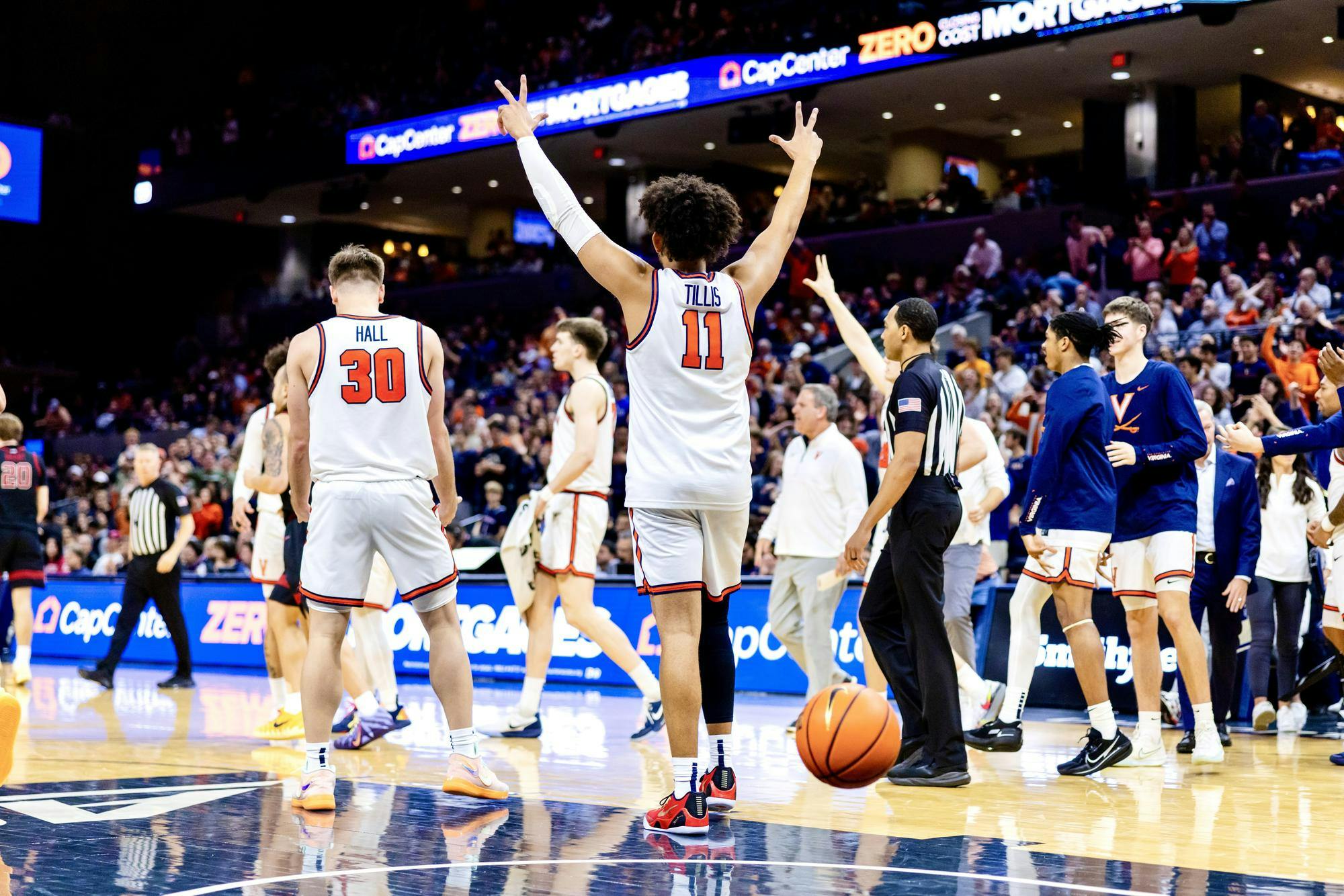 Virginia led Stanford 41-34 at the half, in part off of eight offensive rebounds that led to 11 points.