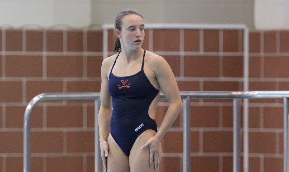 Junior Diver Kylie Towbin had a big weekend in Virginia's victories, winning both her events and setting a school record in the three-meter dive against NC State.&nbsp;