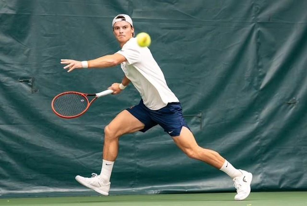 <p>On Court 1, Dietrich, the nation’s No. 1 ranked singles player, faced a challenge from the Blue Devils’ Rodenas, who is ranked No. 103.</p>