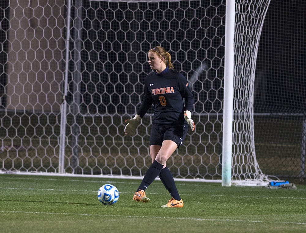 <p>Senior goalkeeper Morgan Stearns, who made four saves against Oklahoma, led a Cavalier defense that did not allow a goal in two weekend games.</p>