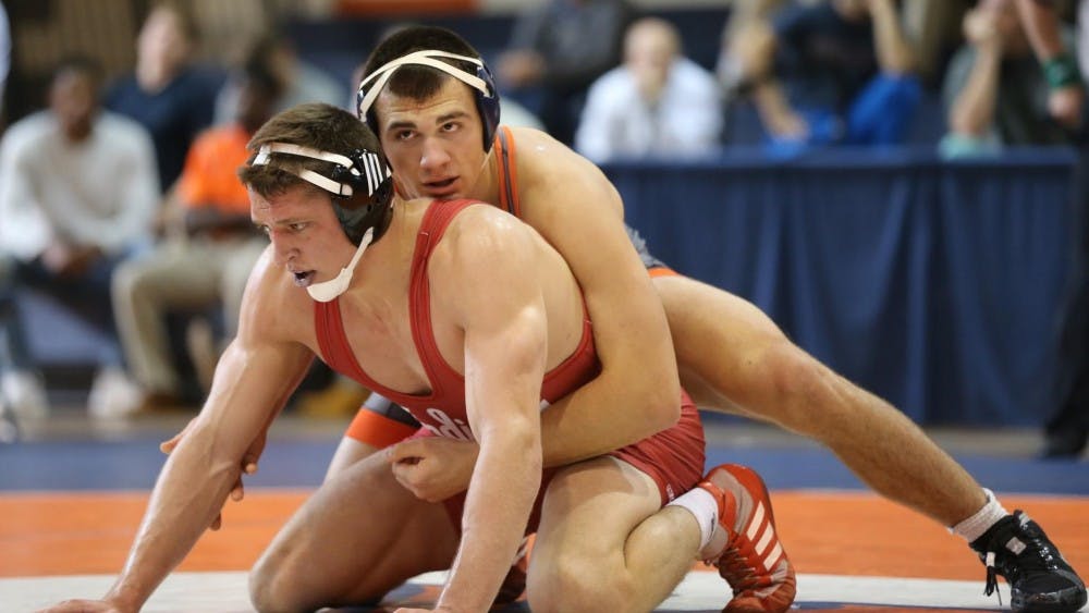 <p>Sophomore Jay Aiello — ranked No. 8 at 197 pounds — picked up an overtime decision in Virginia's loss to Missouri.</p>
