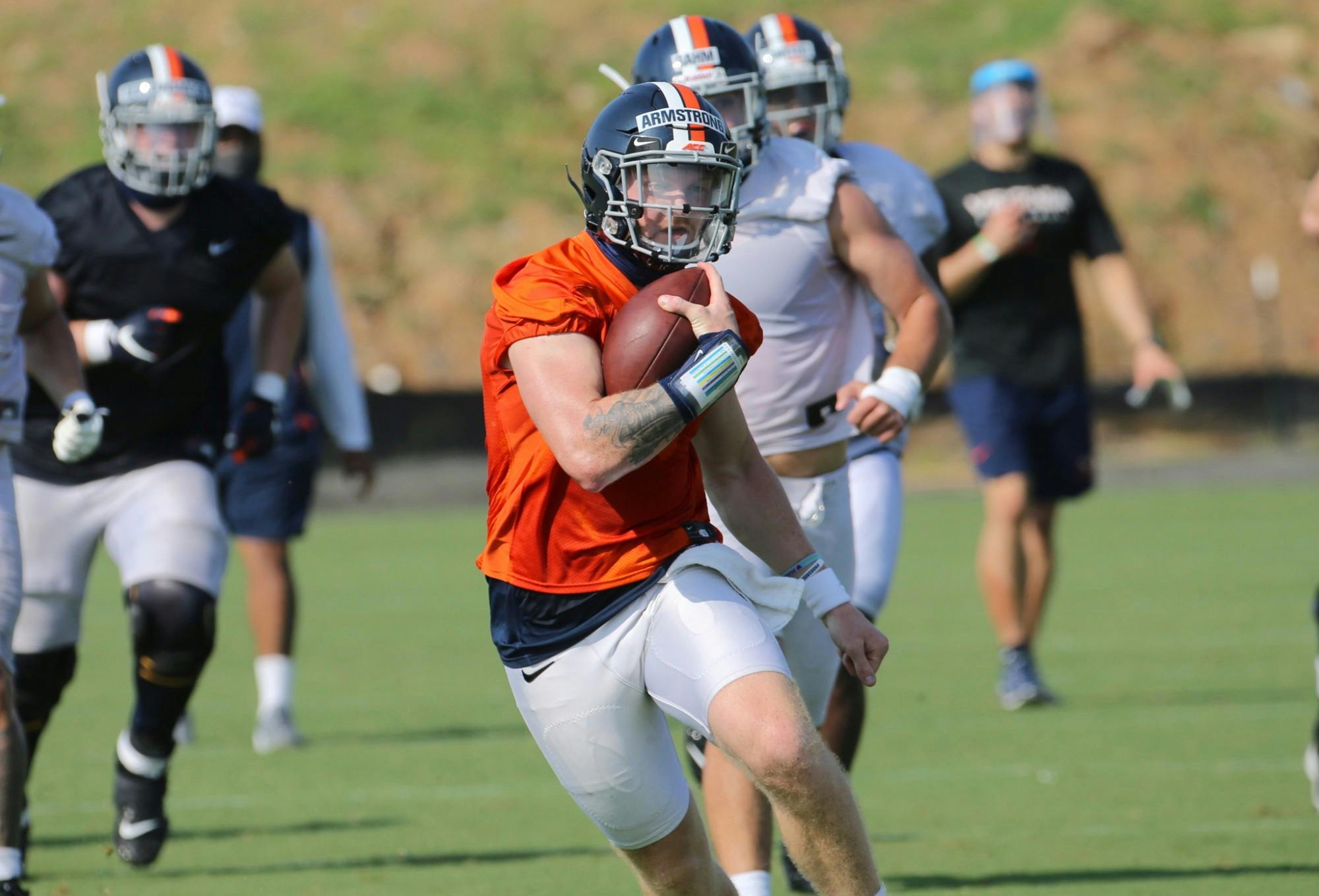 Sophomore quarterback Brennan Armstrong beat out Mississippi State graduate transfer Keytaon Thompson for the starting job this summer.&nbsp;