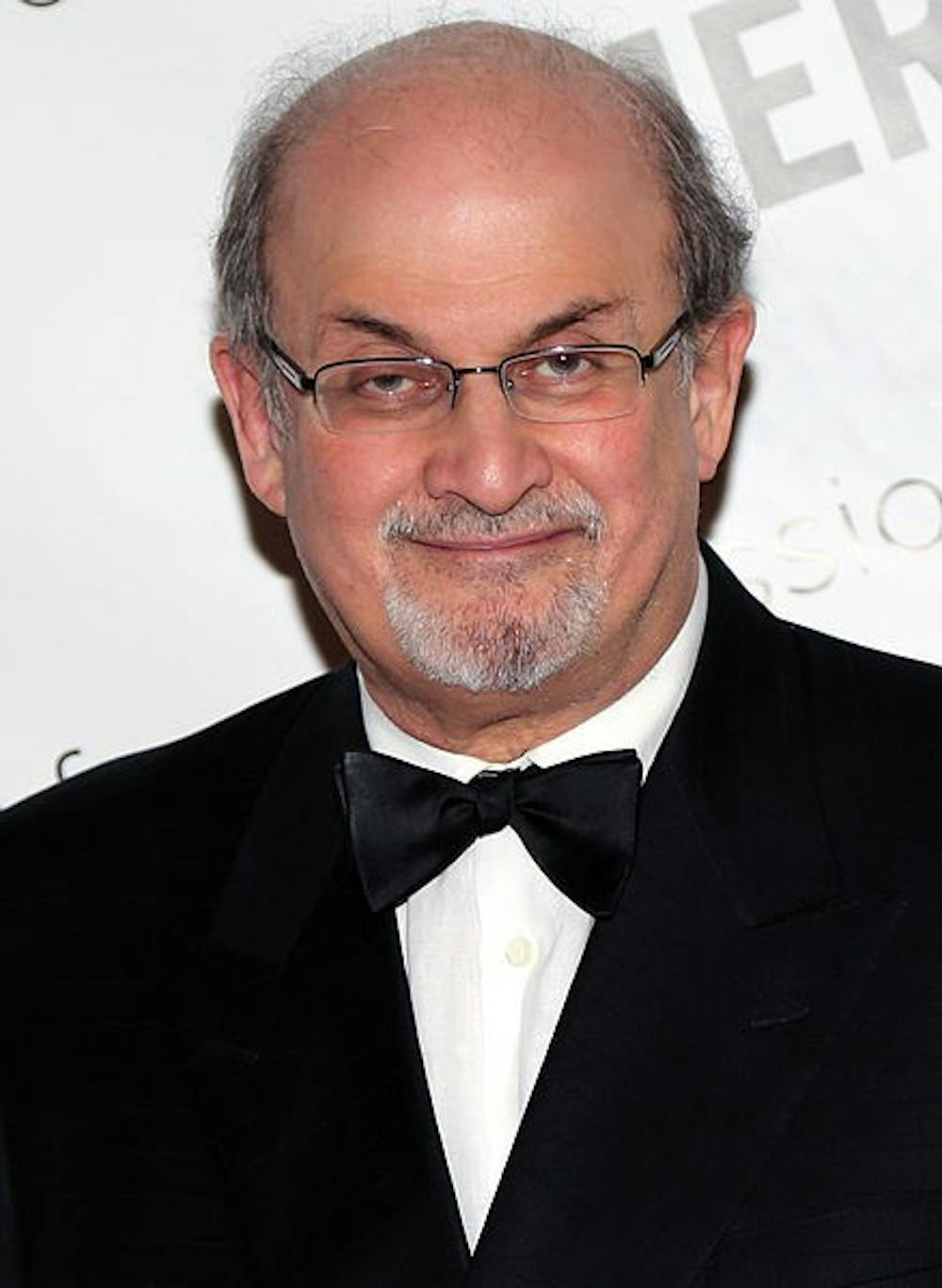 <p>Salman Rushdie spoke enthusiastically at the Paramount Theater.</p>