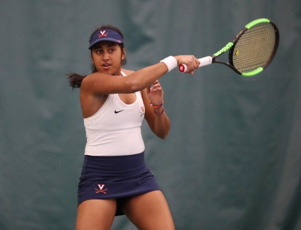 No. 21 Natasha Subhash had three hard-fought matches at the No. 1 spot for Virginia but was only able to secure one win.&nbsp;