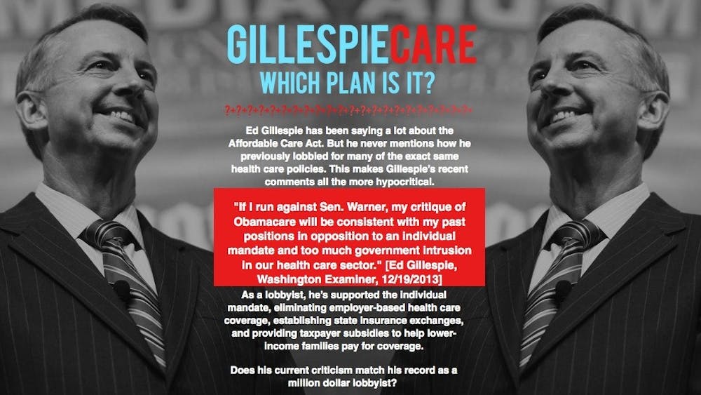	Democrats launched the site GillespieCare, above, on Thursday. Republican Senate Candidate Ed Gillespie&#8217;s campaign dismissed the attacks as full of misinformation.