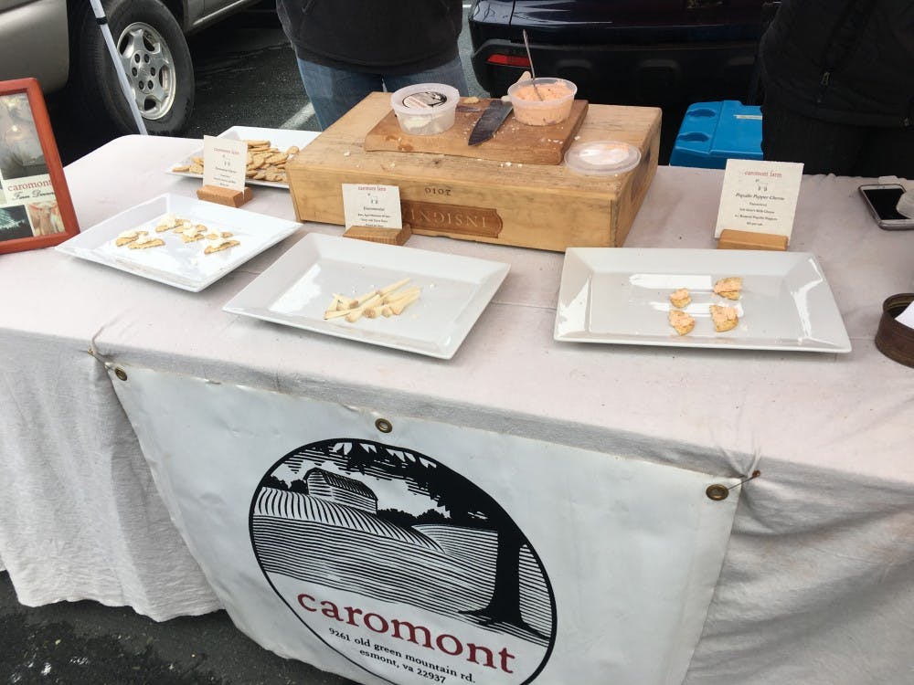 At the Caromont Farm stand, I sampled farmstead chevre, &nbsp;Esmontonian, and Piquillo Pepper Chevre.