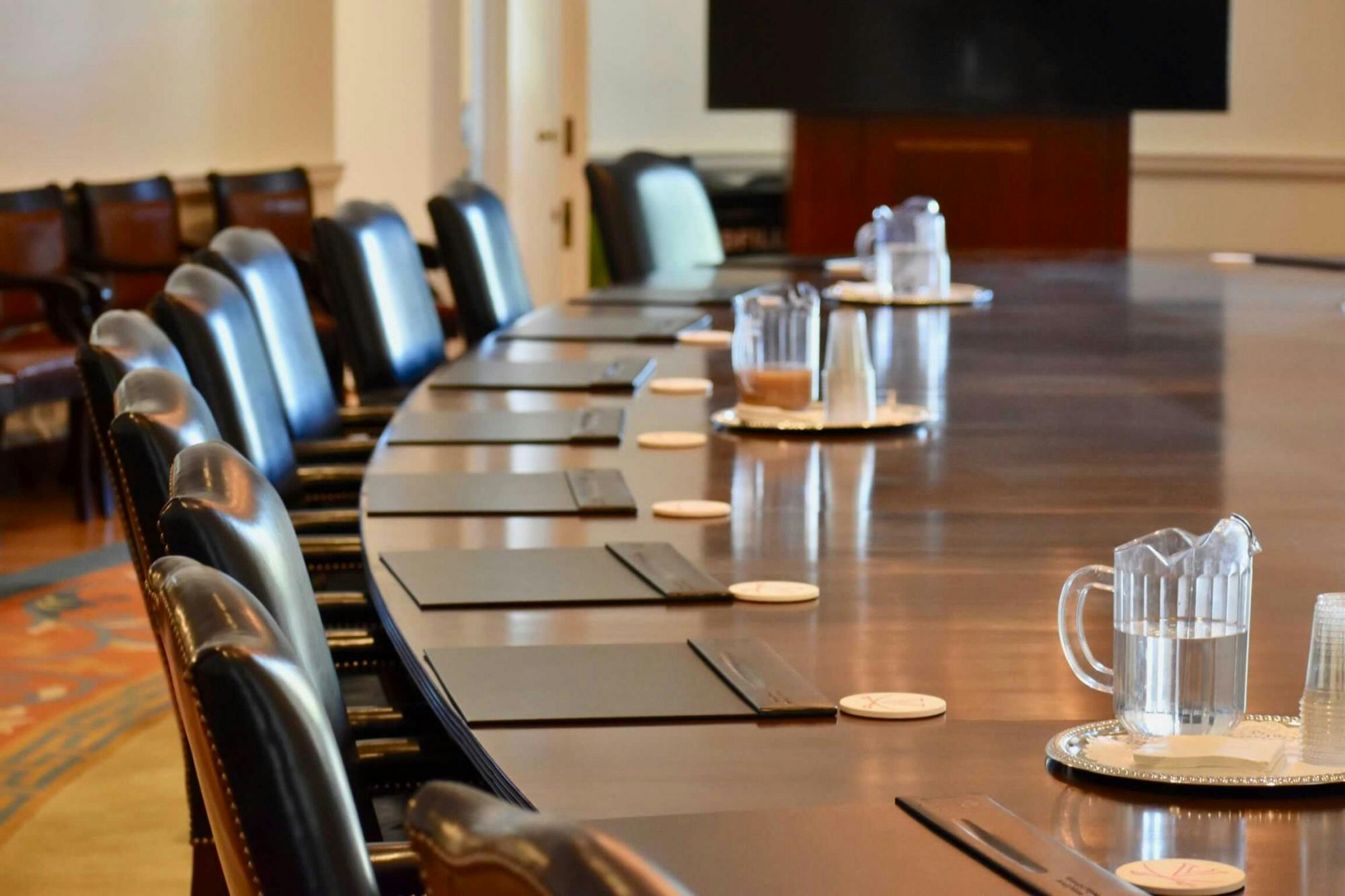 The gathering of all 17 voting members and two non-voting members in the Rotunda’s Board Room was the last meeting open to the public during the two-day session for the body.
