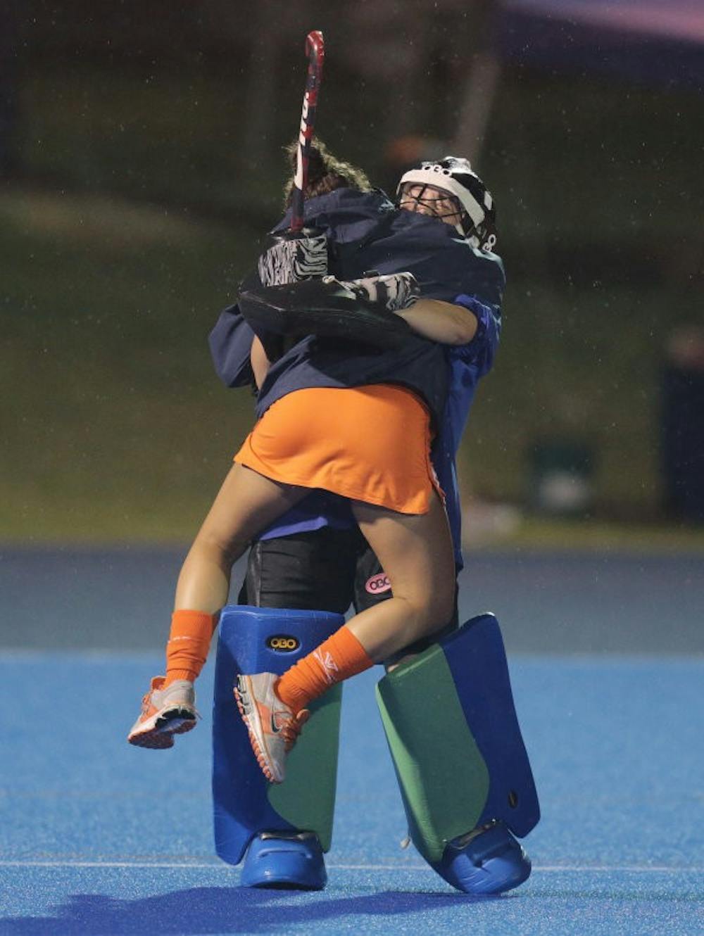 <p>The photo described by LeBlanc and Johnstone from their 2012 win against Maryland.</p>