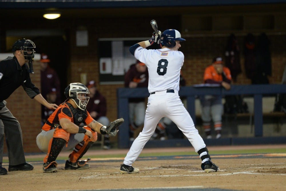 <p>Sophomore left fielder Brendan Rivoli hit two home runs in Virginia's weekend series at Georgia Tech.</p>