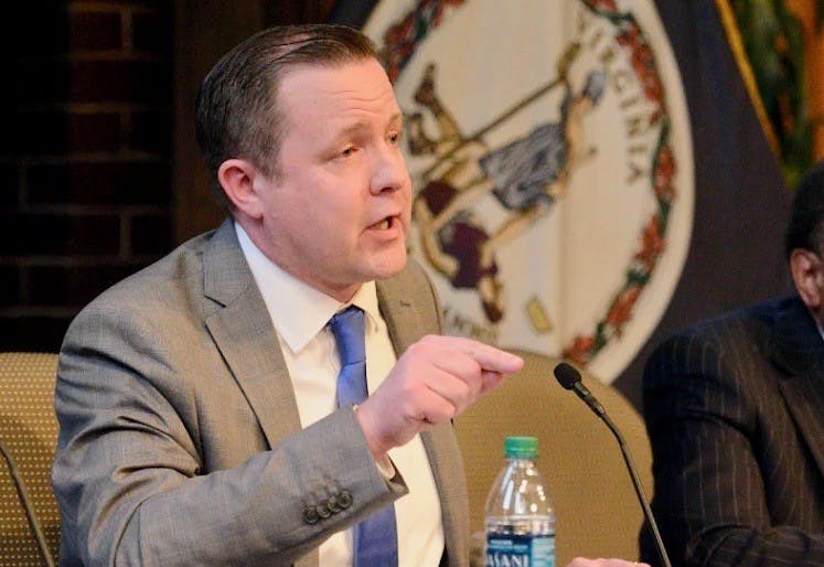 Stewart speaking at a debate held at the Batten School in March.&nbsp;