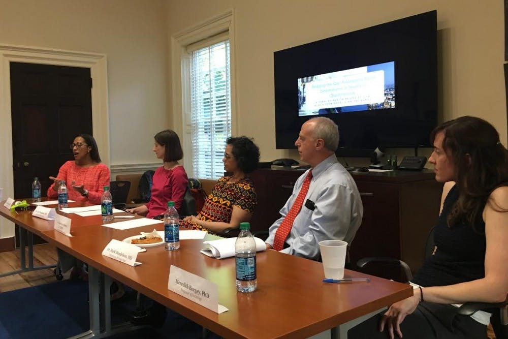 <p>Panelists who spoke&nbsp;on social determinants of health Wednesday evening.</p>