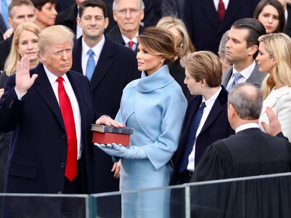 Trump taking the oath of office on Jan. 20.