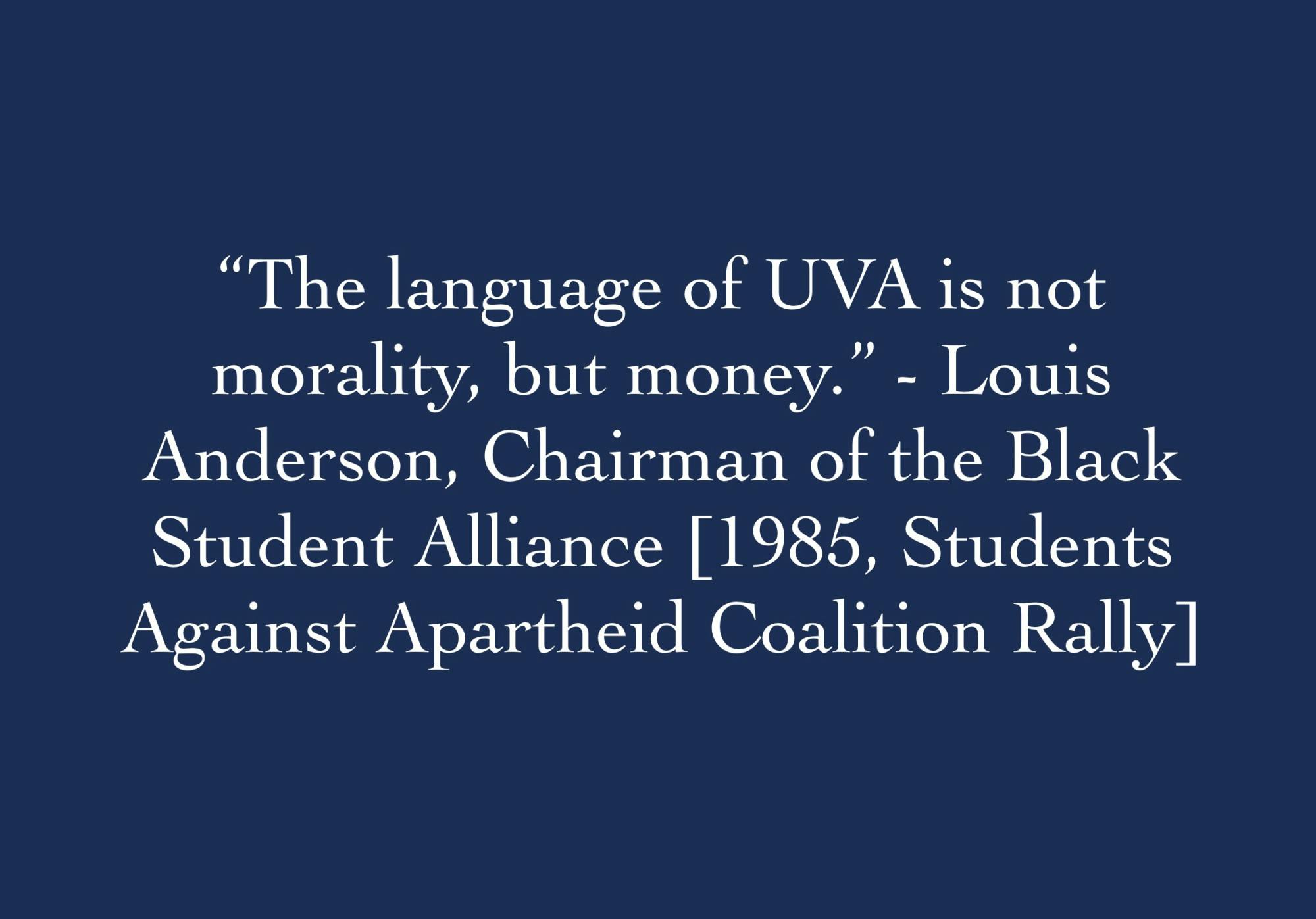 We honor the legacy of past students by demanding transparency and subsequent divestment from any companies found profiting from human rights violations and death.&nbsp;