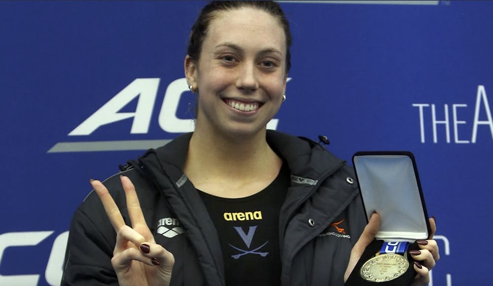 Gretchen Walsh poses after dominating at the ACC Championship.