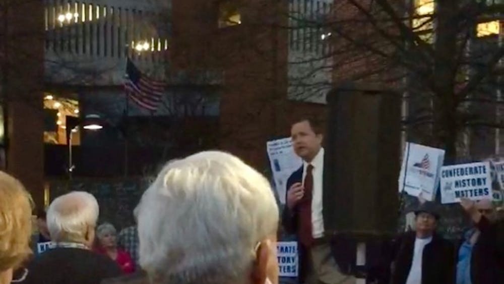 Stewart said he organized the rally to defend Virginia's heritage and call the state’s attention to the Council’s vote.