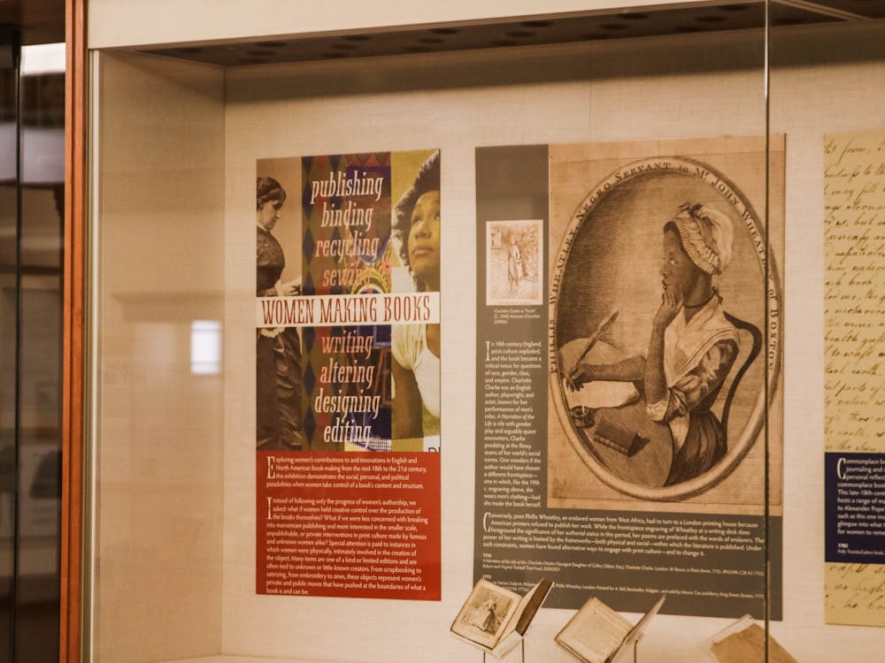 The “Women Making Books” exhibit will be on display through June 10 in the Albert and Shirley Small Special Collections Library.