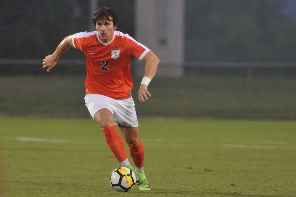 <p>Sergi Nus spearheaded the Cavaliers' winning defensive effort, helping hold Davidson to only one goal.</p>