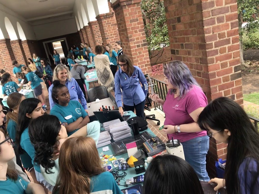 <p>This event featured STEM-related and interactive exhibits from organizations both on and off-Grounds, such as Women in Computing Sciences and NASA.</p>