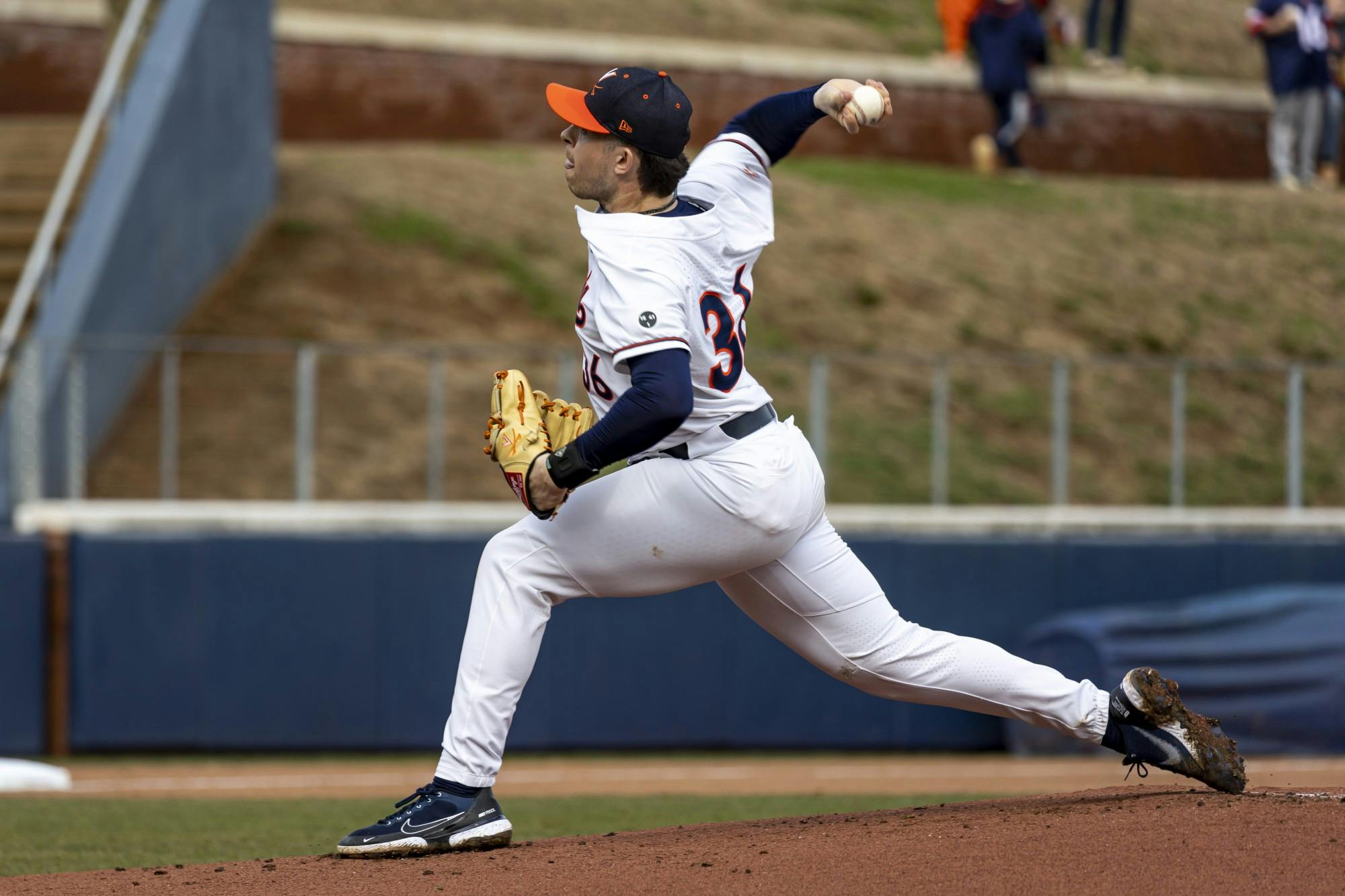 Graduate student Brian Edginton set the pace for the Cavaliers on the mound, yielding just two runs.