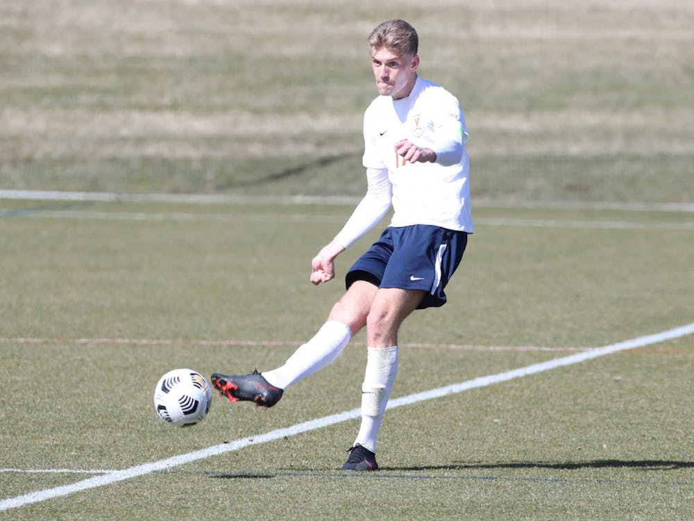 Sophomore center back Andreas Ueland and the Cavalier defensive corps were unable to contain a solid Louisville attack.&nbsp;