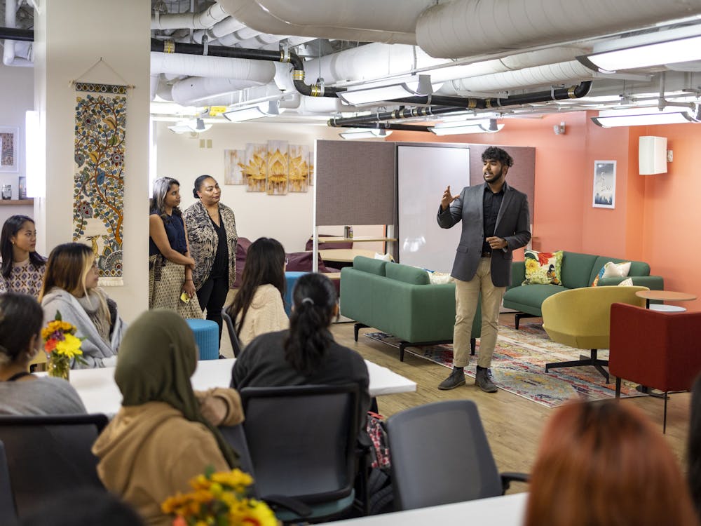 The center is filled with colorful art, cozy study nooks and a tea corner where students can eat, drink and socialize.