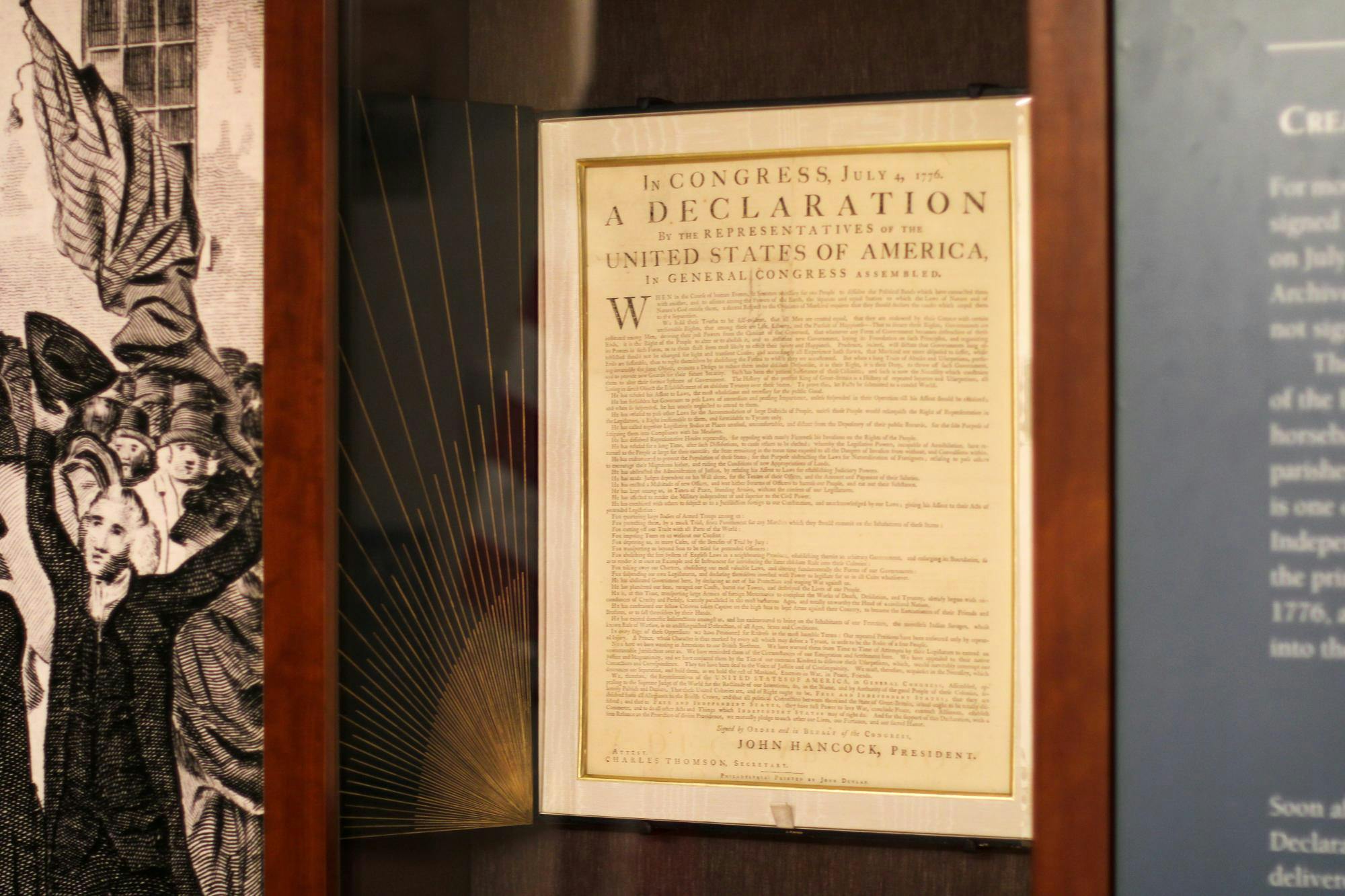 The University has two original copies of the Declaration of Independence, printed by John Dunlap in Philadelphia July 4, 1776.