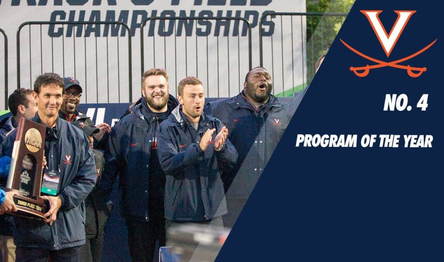 The Cavaliers placed 18th at the cross country championships, 16th at the indoor championships and third, a program-best, at the recent outdoor championships in Eugene, Ore.